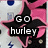 A pink and black star-shaped icon with 'GO hurley' text overlay on a white background featuring blue and gray symbols.