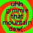 Four identical display text over a green and red spiral background with visible pixelation