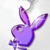 Pixelated purple bunny icon with long ears, a curled tail, and no visible text or additional elements on white background.