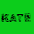 A 4-frame contact sheet of a pixelated text animation showing "KATE" in different colors across green, pink, blue, and gray backgrounds.