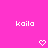 Pixelated white text 'kailo' appears twice on a solid pink background with two pixelated heart symbols below.