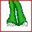 Pixel art of nine showing a character's lower body, torso, and head with changing expressions and "FELIZ NAVIDAD" text in red and green