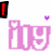 Pixelated pink 'iOy' text with heart-shaped cutouts, red 'heart' and 'MATTY' overlays, purple hearts above each frame on white background.