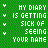 A static contact sheet of a pixelated green background with white text repeating "MY DIARY IS GETTING SICK OF SEEING YOUR NAME" across multiple frames, each frame showing the same text layout with small heart symbols above and below the phrase.