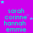 A static image with a bright purple background featuring repeated text names in cyan font and scattered light blue stars.