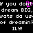 Pixelated text on black background with white and pink elements, featuring repeated phrases and a small animated heart.