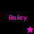 Pixelated text 'Bailey' appears in pink on black and purple backgrounds with a star symbol changing from pink to black.