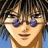 Pixelated anime-style character face with purple-tinted glasses on left, black background with white text "Anime IM" and stylized "cOm" logo on right.