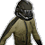 Pixelated figure in brown jacket and helmet with green text 'Original Icons .com' on dark background.