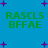 Blue background with purple plus signs and green text reading RASCLS BFFAE in four quadrants.