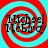 Four identical display red and cyan spiral patterns with black text reading "Michael J. Fox" in a pixelated font