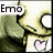 Animated pixel art of a character with large eyes and green hair, wearing a shirt with a pink heart symbol.
