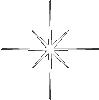 Six star-shaped icons with radiating lines in varying color schemes displayed on a gray background.