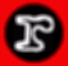 Six circular black-and-white animated icons on red background, each with distinct swirling or abstract shapes in white and gray tones.
