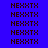 Blue background with repeated dark brown text 'HEXHTX' in a , three light blue horizontal bars highlighting specific