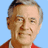 Pixelated of black squares with light blue borders displays text variations including 'Mister Rogers' and 'My Anti Drug', some with red lettering, alongside a partial portrait on the left