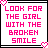 15 square with pink text on white backgrounds, each bordered by black lines and small pink hearts, displaying song lyrics that transition from broken smile to loved