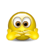Yellow emoji face with brown eyes and white pupils, hands clasped near mouth in first ; later frames show open hands, heart symbols on forehead or chest, and floating hearts above head