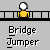 Pixelated yellow figure with white head stands on gray background, arms raised above head in showing bridge and water effects
