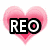 Three pink heart-shaped icons with pixelated text overlays: REO, &, and LYSS on separate hearts.