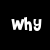 Black background with white pixelated text reading 'Why doesn't anyone care? =[', and a solid gray rectangle on the right.