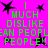 Bright pink background with green pixelated text reading 'I MUCH DISLIKE AN PEOPLE! PEOPLE!' and black star shapes scattered throughout.