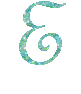 Four identical turquoise and green glittery swirls arranged in a on light gray background
