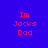Four identical pixelated text on blue background with red 'Im Jacks Dad' text and yellow highlight bars in different positions