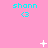Cyan text 'shann' with a cyan '<3' symbol on pink background, animated white sparkles appear and disappear in sequence.