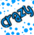 Blue 'crazy' text with blue dots above, green 'color guard' text below on white background with scattered green and blue dots.