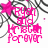 Pixelated pink text reads 'Fly Me To The Moon' with 'Forever' below, surrounded by black and white starburst lines on white background.