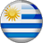 Static circular icon depicting the flag of Uruguay with a pixelated sun symbol on white background and blue stripes, rendered in low-resolution 256x256 pixels.