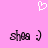 Pixelated pink background with white heart symbol above two identical pixelated text-and-smiley pairs.