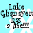 Pixelated text and snowflake graphics on a light blue background with visible compression artifacts.