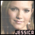 A pixelated image of a person with light brown hair and fair skin, wearing small earrings, displayed in two side-by-side frames with the name "JESSICA" below.