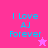 Pixelated text "I Love AJ Forever" in cyan on pink background with star symbols, two variations of star color and placement.