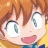 A pixelated anime-style character with orange hair and large green eyes appears on the left side of a contact sheet, while the right side displays stylized text "Anime IM" above smaller cursive text against a black background.