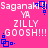 Pixelated pink background with repeated white text and blue square symbols in a pattern