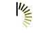 Animated sequence of black and yellow striped segments forming a rotating arc on a gray background, with segments shifting position across frames.