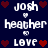 Pixelated text and heart symbols arranged in a on dark blue background, with repeated names and 'LOVE' phrases