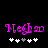 Pixelated purple text "Megh" with a stylized 'g' and 'h', five white plus signs, one gray plus sign on black background.