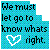 Pixelated cyan background with black text reading "We must let go to know what's right." and a white outlined heart symbol.