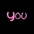 Pixelated text and heart symbols on black background with pink and white elements.