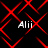 Red diamond lattice pattern on black background with four white 'Alil' text instances, each in a different position.
