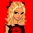 Pixelated character with blonde hair and blue eyes, wearing a black top with red accents, red pants, and a pearl belt, against a red background with text reading "Kiss Me... I'm American".