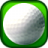 Green square frame with rounded corners encloses a white and gray gradient sphere with a bright highlight on the left side.