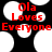 Red text "Ola Loves Everyone" on black background with white circular shapes, two identical frames side-by-side.