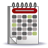 Pixelated calendar icon with red header, gray and white grid, green highlighted squares, and folded corner detail.