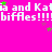 A bright pink background displays repeated white text 'ia and Kafa and Kafa and Kafa and Kat biffles!!!biffles!!!biffles!!!biffles!!!' with scattered green stars.