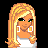 Pixel art of a blonde woman in various poses with text elements below, including names and symbols.